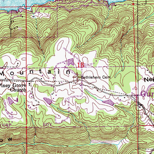 Topographic Map of Bethlehem Cemetery, AL
