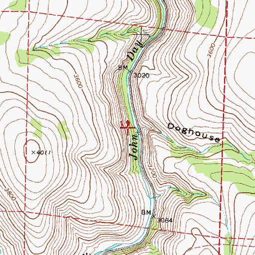 Topographic Map of Doghouse Gulch, OR