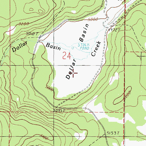 Topographic Map of Dollar Basin, OR