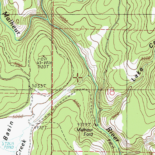 Topographic Map of Dollar Basin Creek, OR