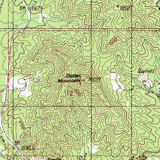 Topographic Map of Dollar Mountain, OR