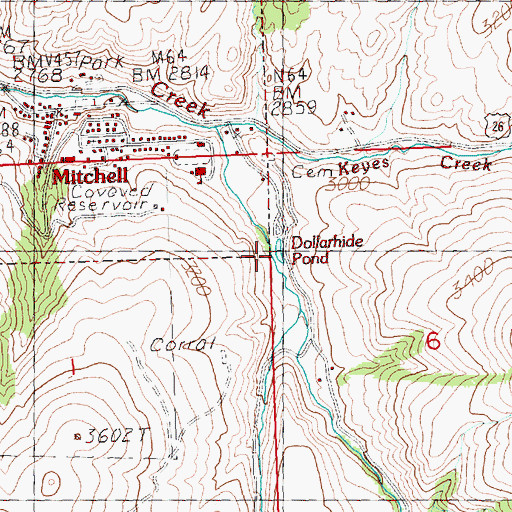 Topographic Map of Dollarhide Pond, OR