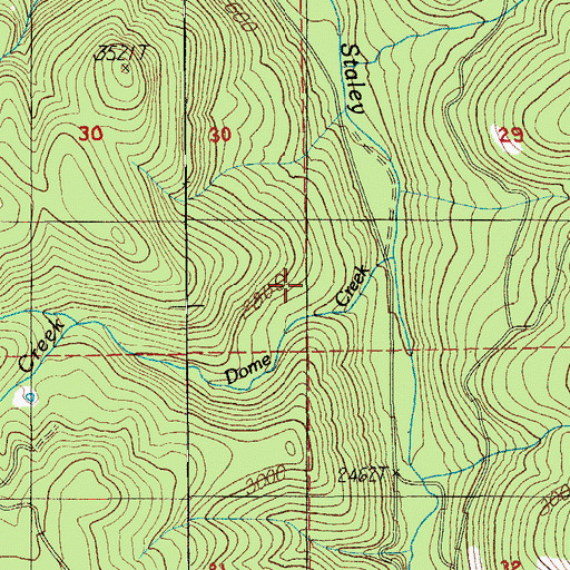 Topographic Map of Dome Creek, OR