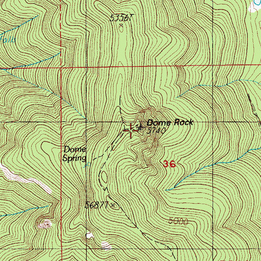 Topographic Map of Dome Rock, OR
