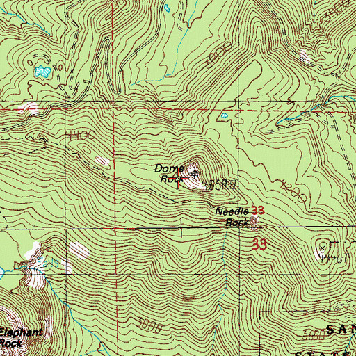 Topographic Map of Dome Rock, OR
