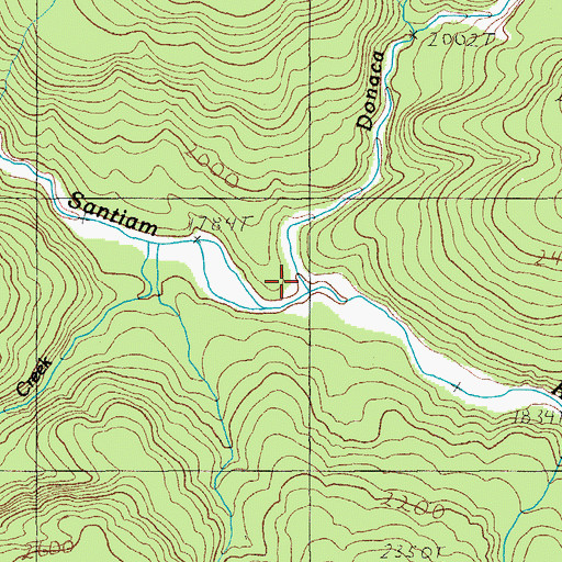 Topographic Map of Donaca Creek, OR