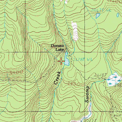 Topographic Map of Donaca Lake, OR