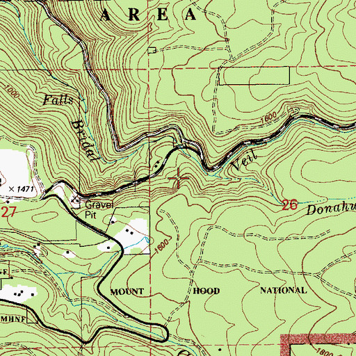 Topographic Map of Donahue Creek, OR