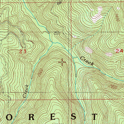 Topographic Map of Donegan Creek, OR