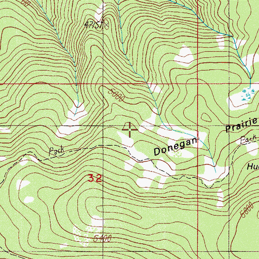 Topographic Map of Donegan Prairies, OR