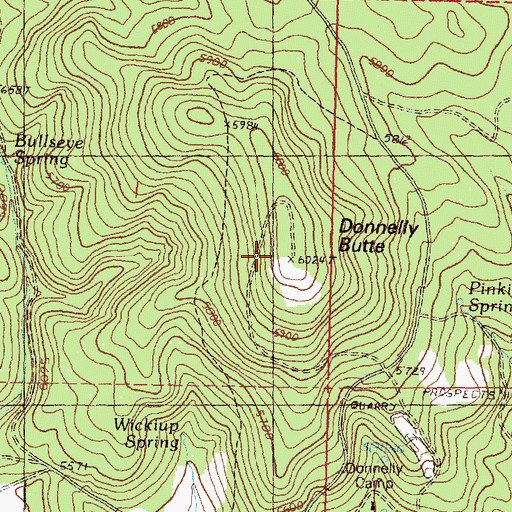 Topographic Map of Donnelly Butte, OR