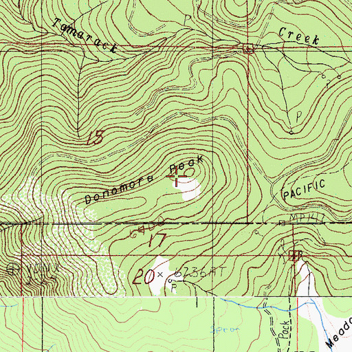 Topographic Map of Donomore Peak, OR