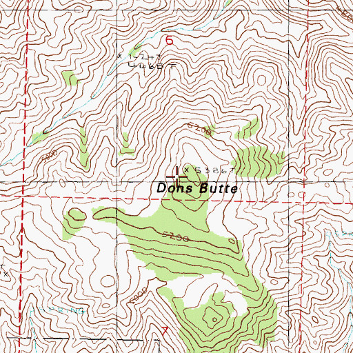 Topographic Map of Dons Butte, OR