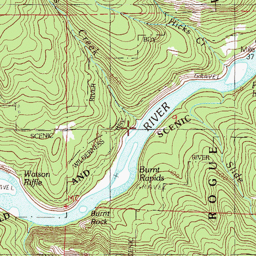 Topographic Map of Dans Creek, OR