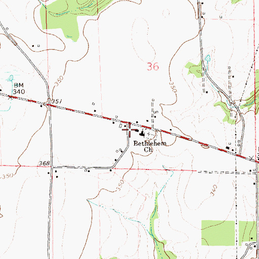 Topographic Map of Bethlehem Church, AL