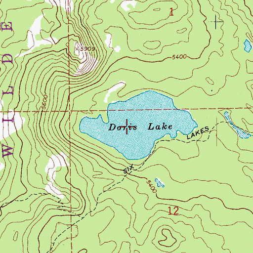 Topographic Map of Doris Lake, OR
