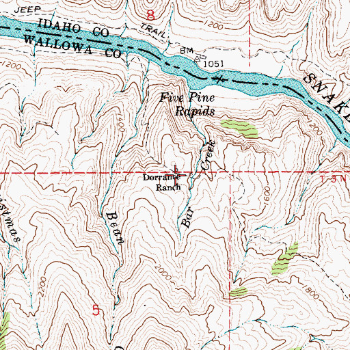 Topographic Map of Dorrance Ranch, OR