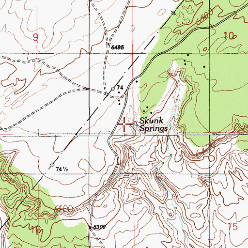 Topographic Map of Skunk Springs, AZ