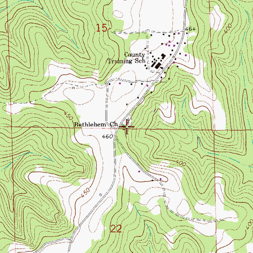 Topographic Map of Bethlehem Church, AL