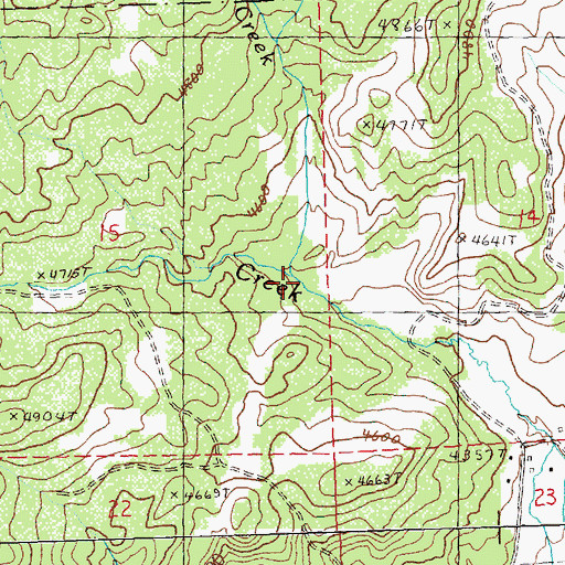 Topographic Map of Double Cabin Creek, OR