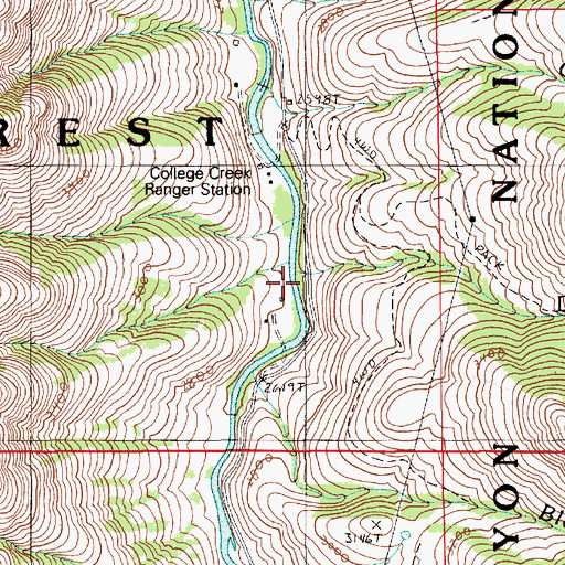 Topographic Map of Double Creek, OR