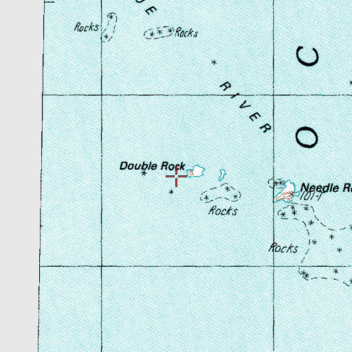 Topographic Map of Double Rock, OR