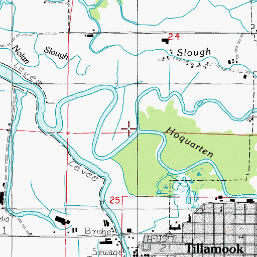 Topographic Map of Dougherty Slough, OR