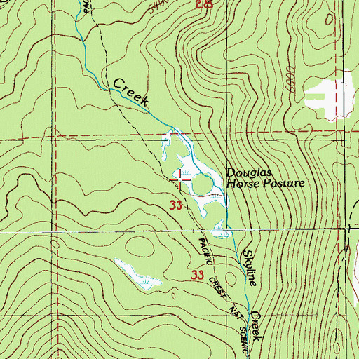 Topographic Map of Douglas Horse Pasture, OR