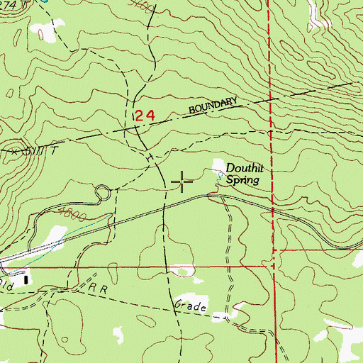 Topographic Map of Douthit Spring, OR