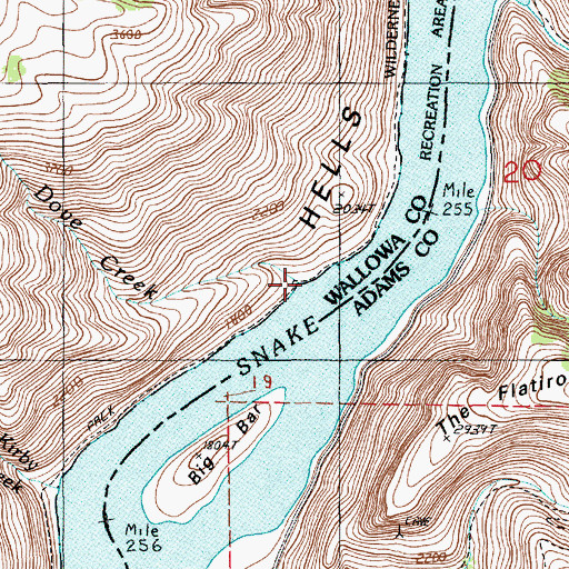 Topographic Map of Dove Creek, OR