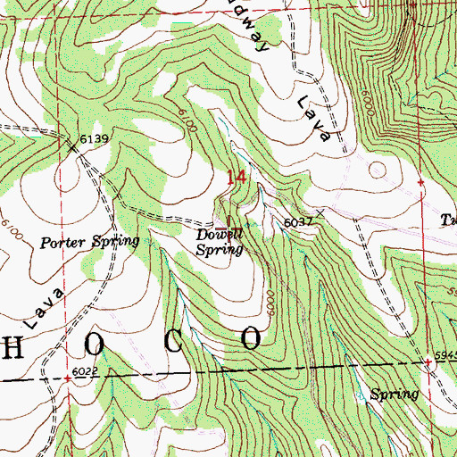 Topographic Map of Dowell Spring, OR
