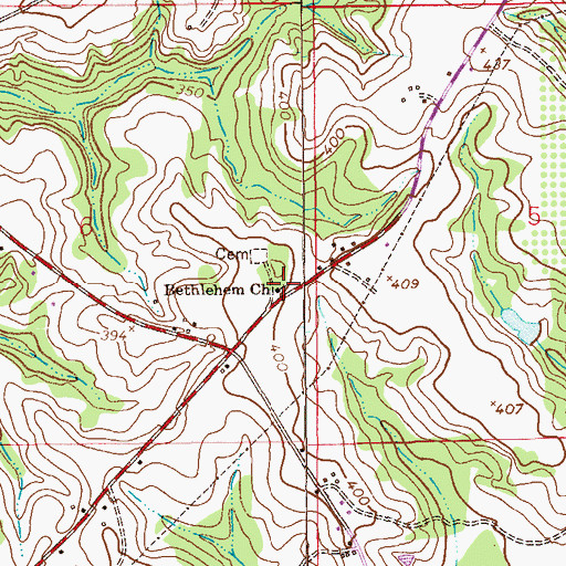 Topographic Map of Bethlehem Church, AL