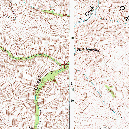 Topographic Map of Downey Gulch, OR