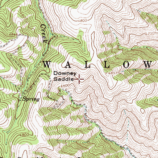 Topographic Map of Downey Saddle, OR