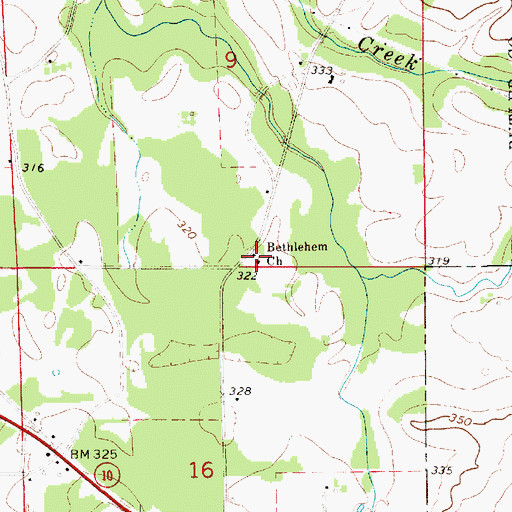 Topographic Map of Bethlehem Church, AL