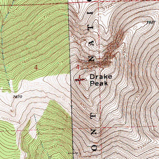 Topographic Map of Drake Peak, OR