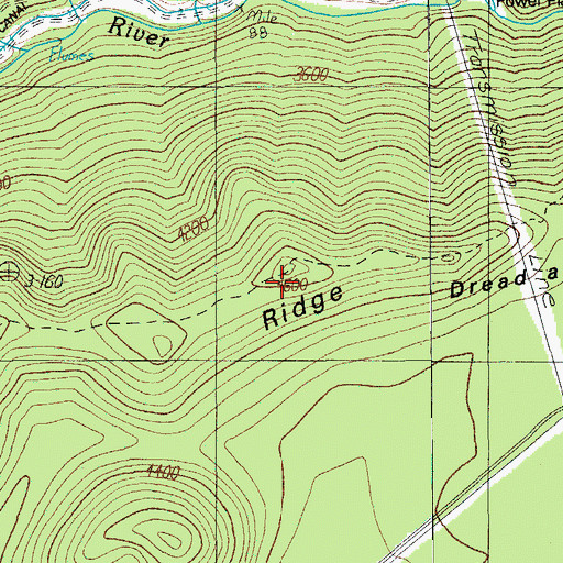 Topographic Map of Dread and Terror Ridge, OR