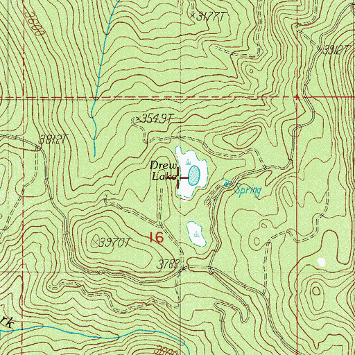 Topographic Map of Drew Lake, OR
