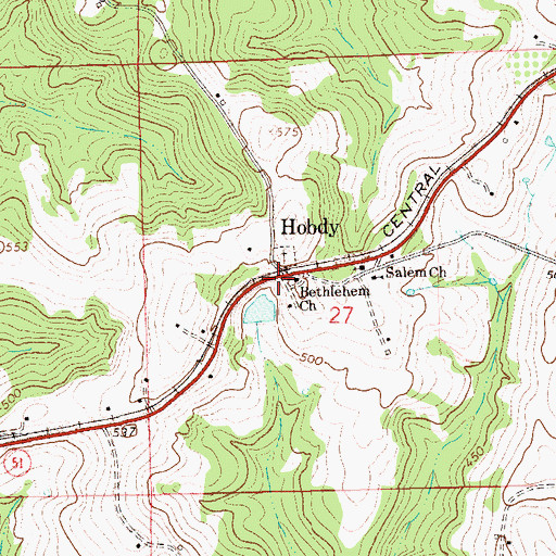 Topographic Map of Bethlehem Church, AL