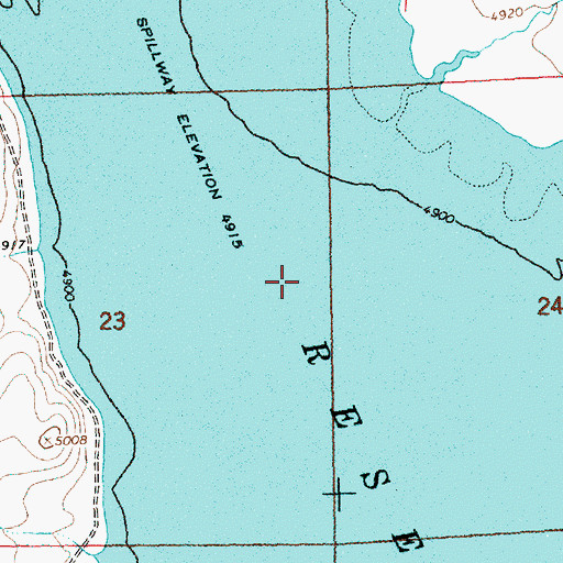 Topographic Map of Drews Reservoir, OR