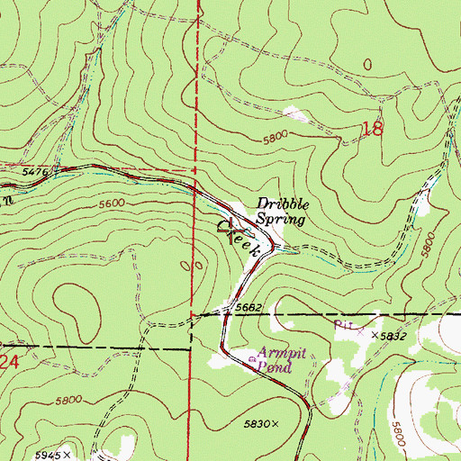 Topographic Map of Dribble Spring, OR