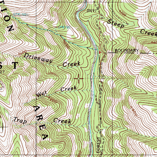 Topographic Map of Driveway Creek, OR
