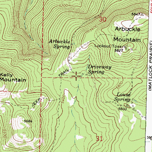 Topographic Map of Driveway Spring, OR