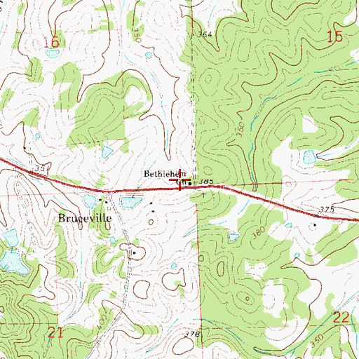 Topographic Map of Bethlehem Church, AL