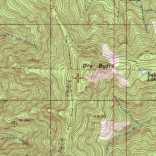 Topographic Map of Dry Butte, OR