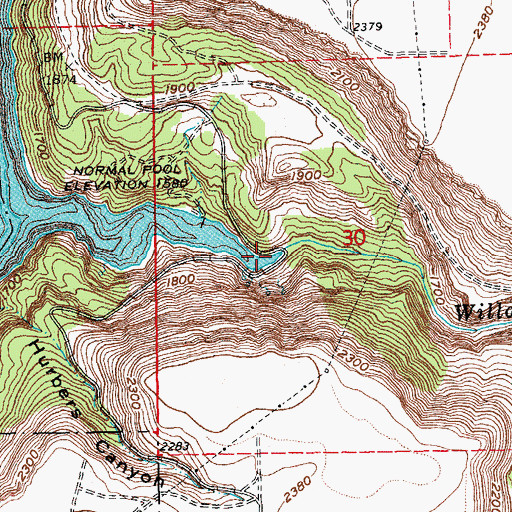 Topographic Map of Dry Canyon, OR