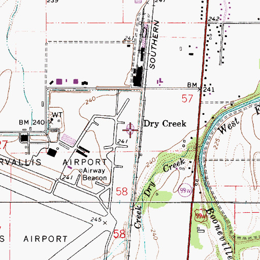 Topographic Map of Dry Creek, OR