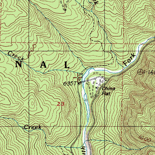 Topographic Map of Dry Creek, OR