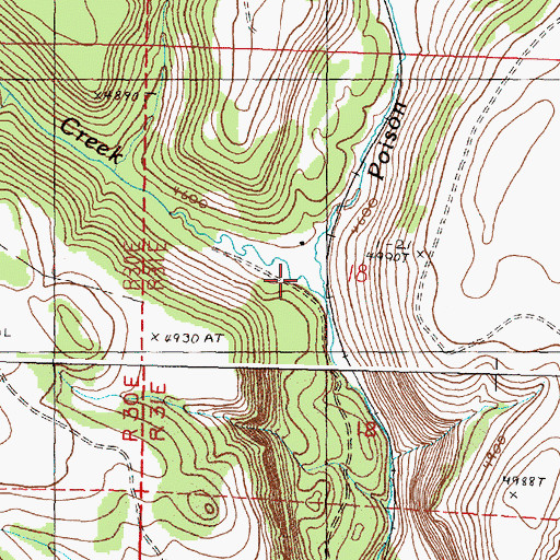 Topographic Map of Dry Creek, OR