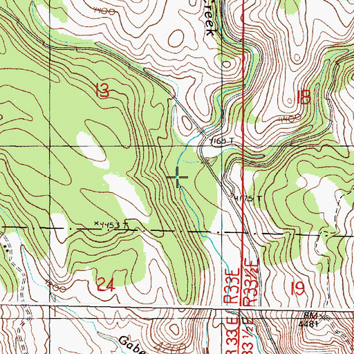 Topographic Map of Dry Creek, OR